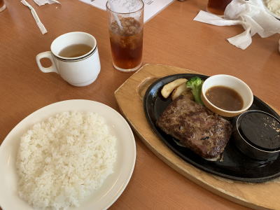 ビーフハンバーグステーキ Aドリンクセット 2020年5月24日(日)