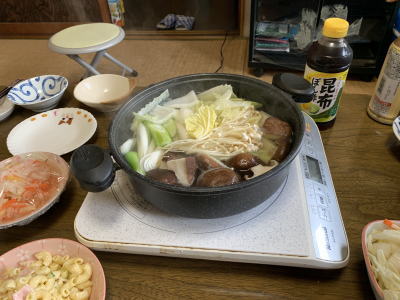 Kペア邸でミニ鍋パーティ